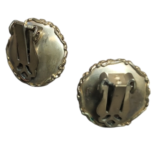 Vintage Faux Pearl Filigree Clip Earrings - Picture 2 of 2
